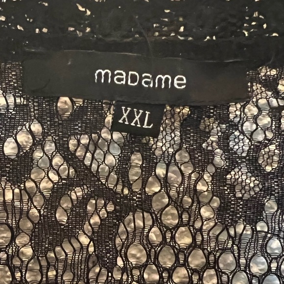 Black sheer lace blouse with gold buttons - Picture 2 of 2